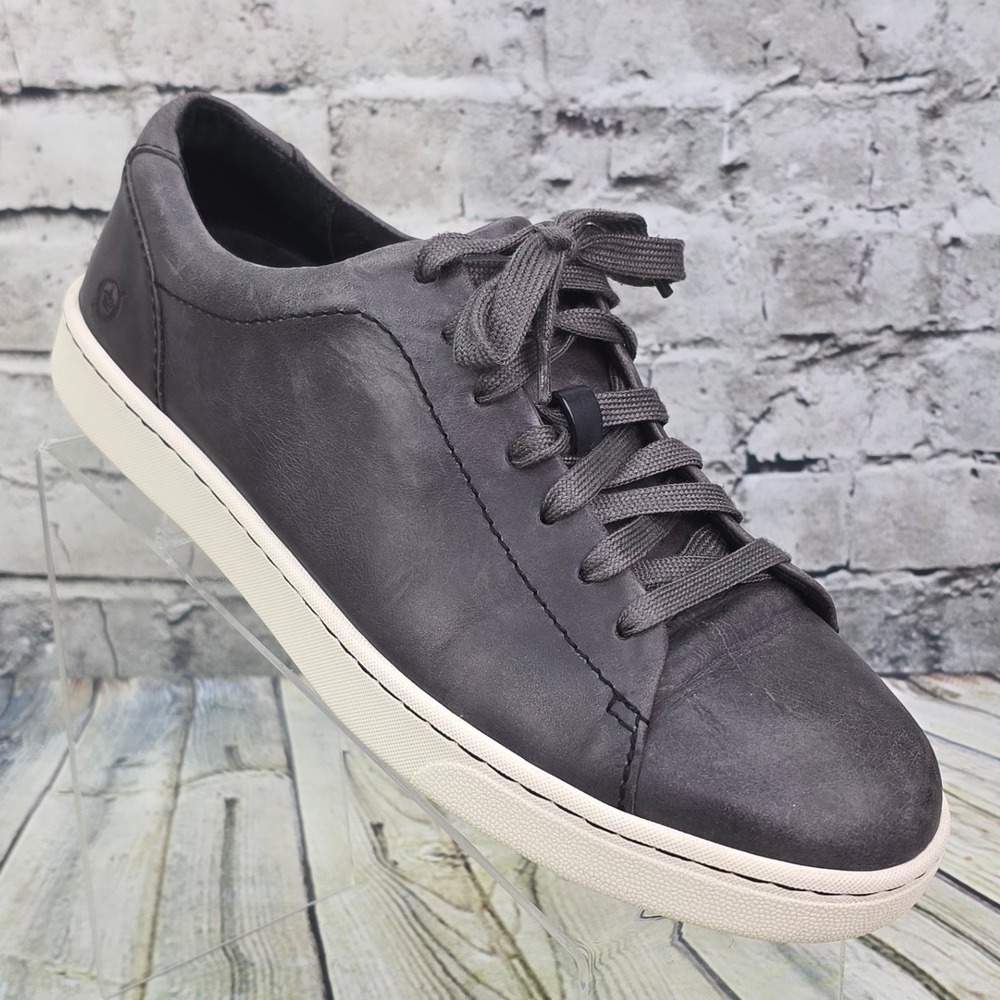 Born Allegheny Sneakers Mens 8.5 M Dark Grey Leather Low Top Lace Up BM0010822